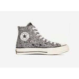 Converse Womens Sneakers Silver Glitter Chuck Taylor All Star Hi Top Sparkle